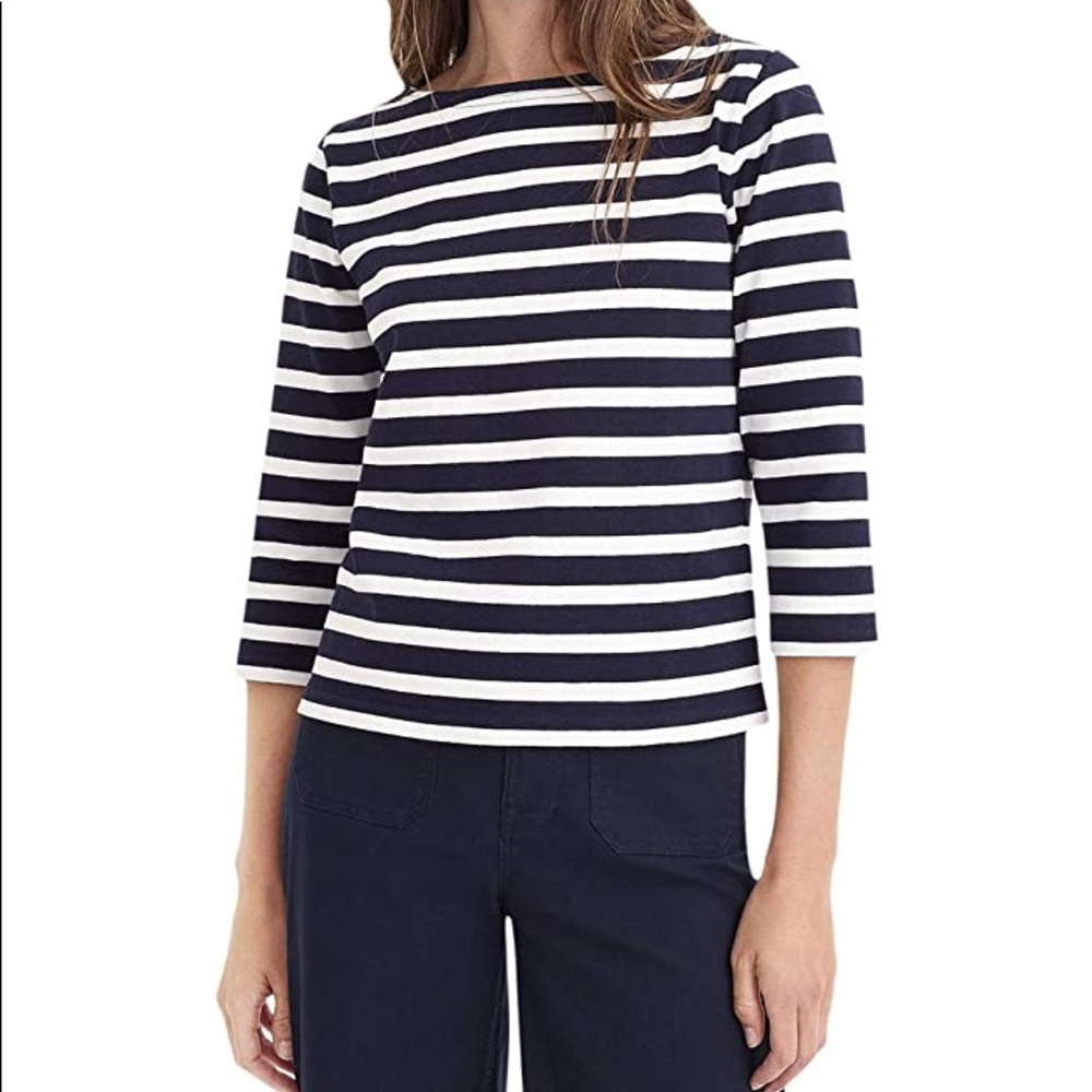 J.Crew Structured Boatneck Striped Top
